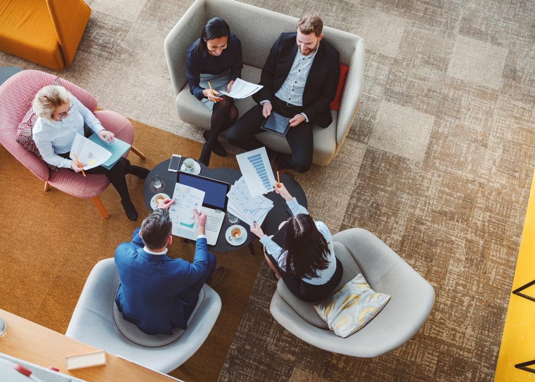 Agile working team meeting